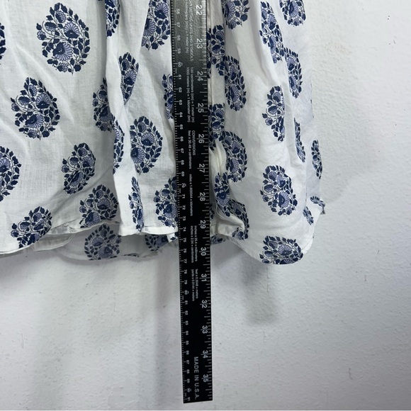 Crew Cuts J.Crew girls Dress Girls 10 indigo blue white puff sleeves batik print - Picture 10 of 13